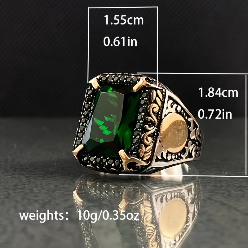 Alloy ring with synthetic stone decoration